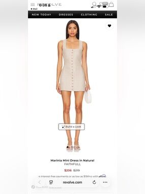 NWT FAITHFUL / revolve Marinia Mini Dress in Natural XS - see photos